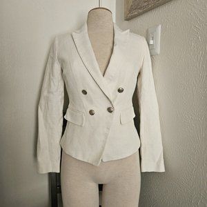 WHITE HOUSE BLACK MARKET Bandage Bodycon Top Blouse Women White Rayon S EUC